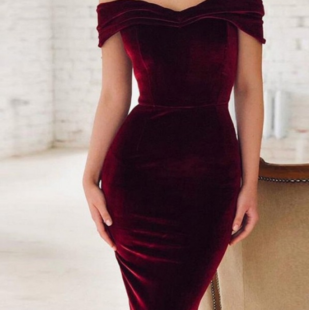 Dress Me Plus Wine Velvet Dress